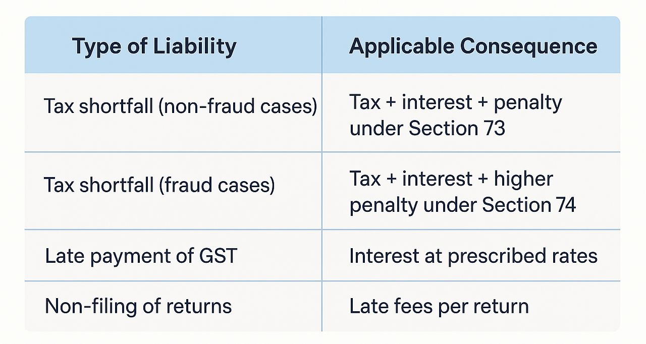 Types of GST Liabilities