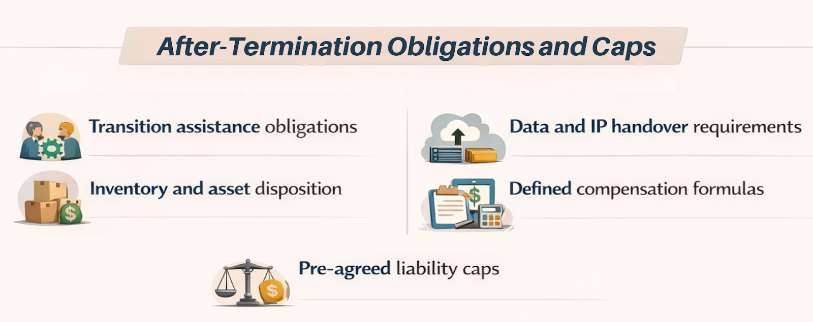 After termination obligations and compensation caps