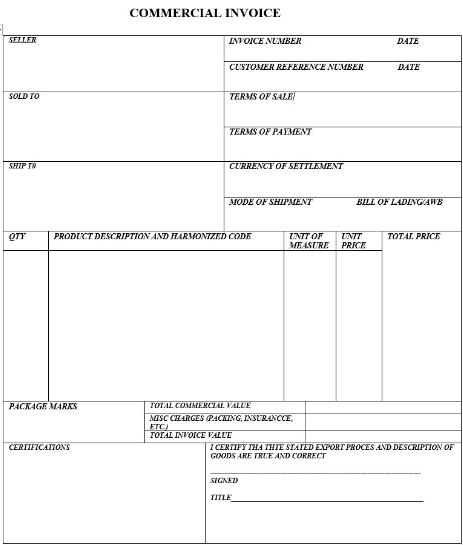 commercial invoice